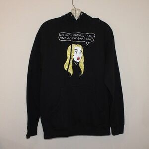 Fanjoy womens Small black hoodie Not a Narcissist Good Stories graphic pullover